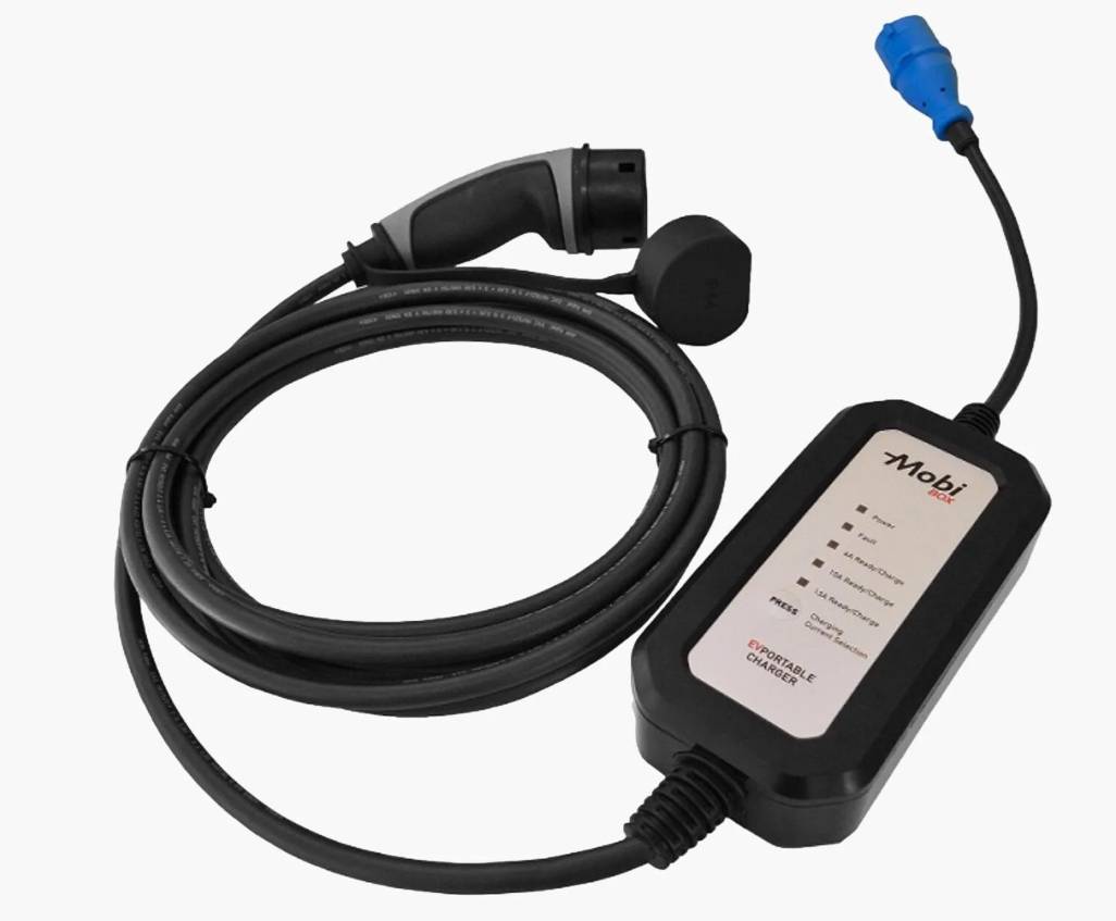 Mobiele laadkabel type 2 met 3 polige CEE stekker max. 1 fase 16 ampère (3,7 kW)